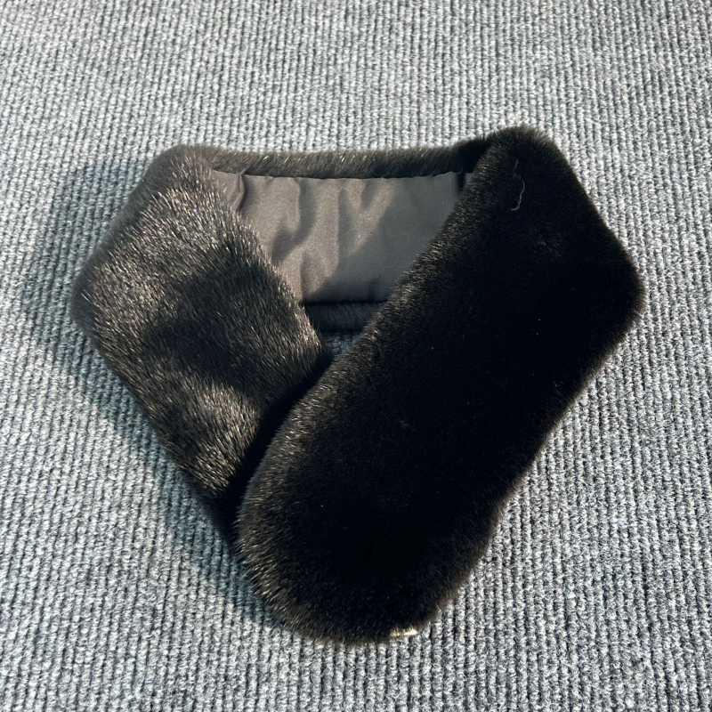 Мъжки шал от норкова козина, ръчна изработка, зимна топлина, ветроустойчив, делови стил