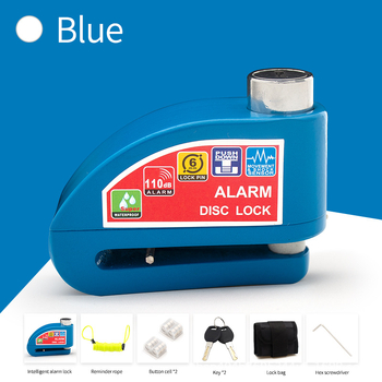 Lacăt cu alarmă pentru motociclete și biciclete, limbă de închidere din aliaj de aluminiu, portabil, impermeabil, reglabil, anti-foraj.