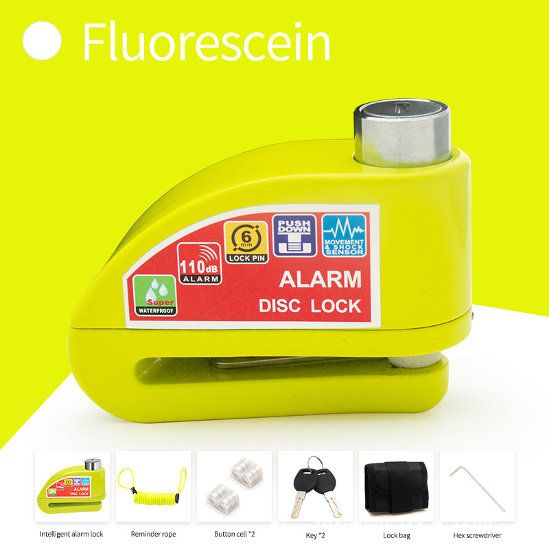 Lacăt cu alarmă pentru motociclete și biciclete, limbă de închidere din aliaj de aluminiu, portabil, impermeabil, reglabil, anti-foraj.