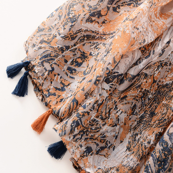 Полиестерен шал с удължен стил, права тъкан, запазва топлината и защитава от слънцето, за есен