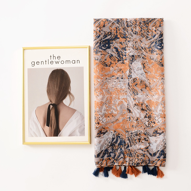 Полиестерен шал с удължен стил, права тъкан, запазва топлината и защитава от слънцето, за есен