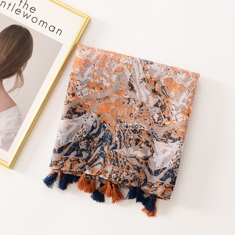 Полиестерен шал с удължен стил, права тъкан, запазва топлината и защитава от слънцето, за есен