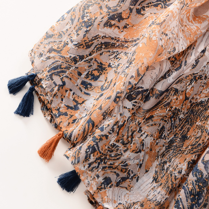 Полиестерен шал с удължен стил, права тъкан, запазва топлината и защитава от слънцето, за есен