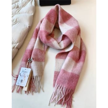 Вълнен квадратен шал - права плетка, топъл, 81-95% вълна, Зима 2024