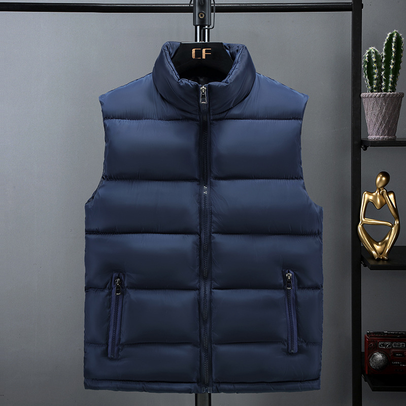Ανδρικό γιλέκο με γέμισμα πολυεστέρα, κορεατικού στυλ, χαλαρή γραμμή, χωρίς κουκούλα, πολυεστερικό ύφασμα, χειμώνας 2025