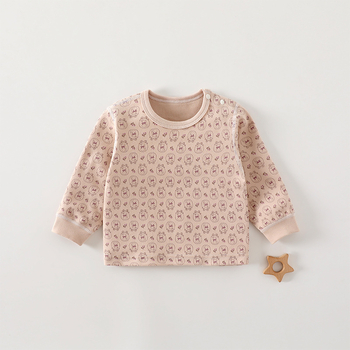 Dječji osnovni top od pamuka s mekom teksturom, unisex, okrugli ovratnik, 95% pamuk, bez kapulje, proljeće–jesen