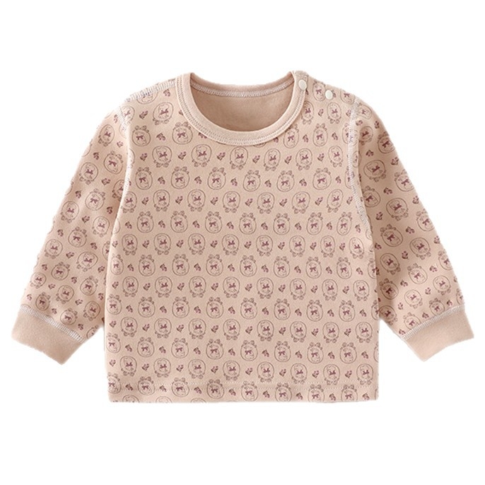 Dječji osnovni top od pamuka s mekom teksturom, unisex, okrugli ovratnik, 95% pamuk, bez kapulje, proljeće–jesen