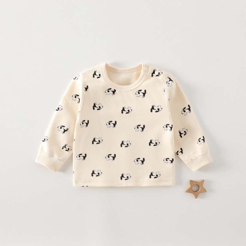 Dječji osnovni top od pamuka s mekom teksturom, unisex, okrugli ovratnik, 95% pamuk, bez kapulje, proljeće–jesen