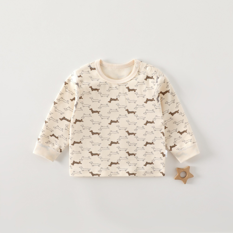 Dječji osnovni top od pamuka s mekom teksturom, unisex, okrugli ovratnik, 95% pamuk, bez kapulje, proljeće–jesen