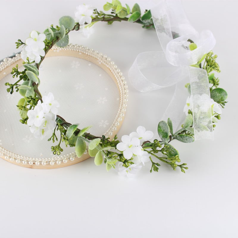 Cvjetni vijenac za kosu, ručno ispleten platneni dodatak za kosu, prirodni šumski stil, proljeće 2021