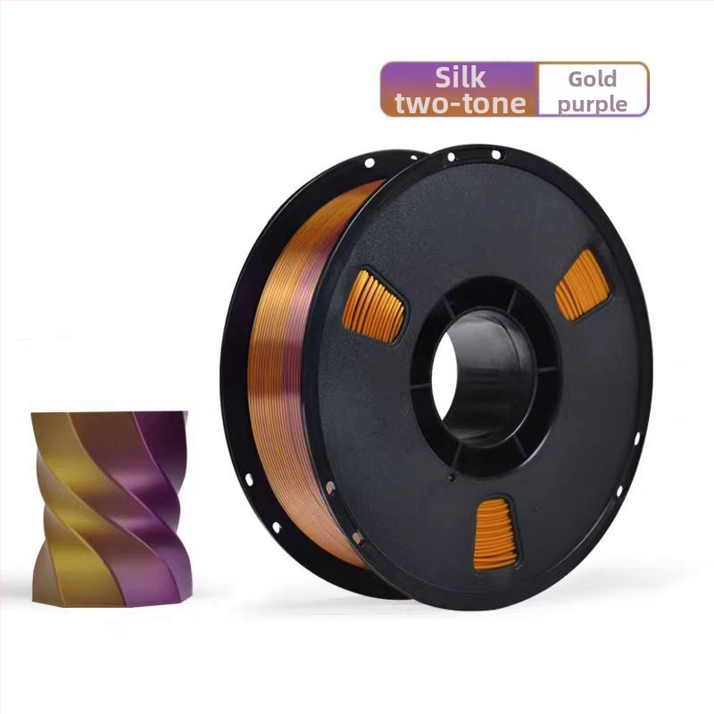 Νήμα PLA Silk για εκτύπωση 3D με μεταξωτή υφή; συμβατό με εκτυπωτές FDM 3D; υλικό: PLA Silk; ακρίβεια εκτύπωσης: ±0,02 mm; βάρος: 1 kg