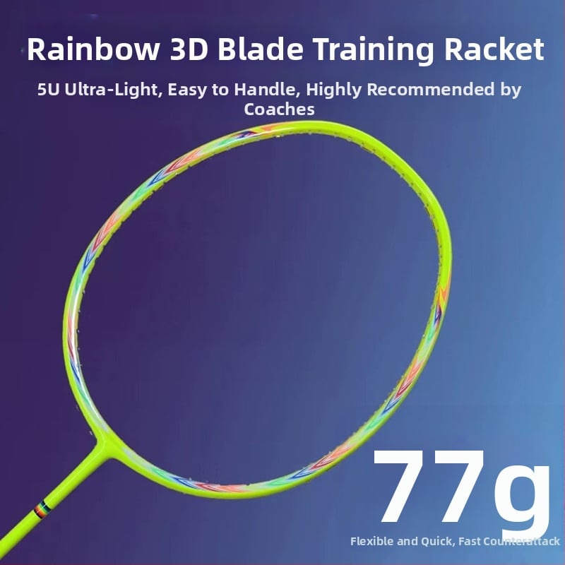 Бадминтон ракета с пълна карбонова рамка, дължина 675 мм, тегло 75–79 г, дръжка G5