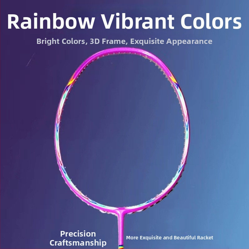 Бадминтон ракета с пълна карбонова рамка, дължина 675 мм, тегло 75–79 г, дръжка G5