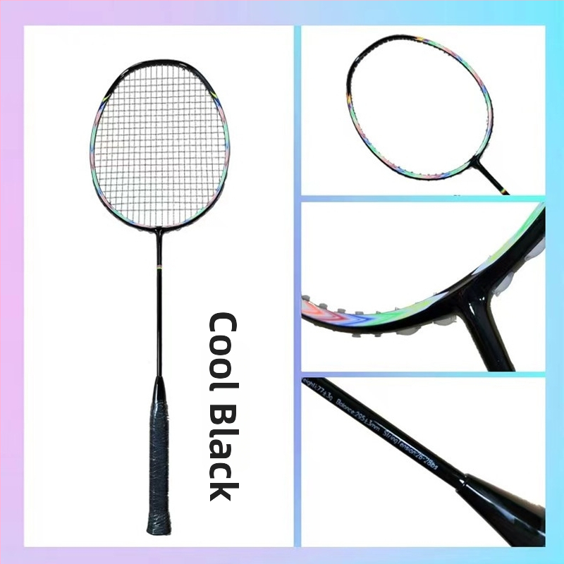Бадминтон ракета с пълна карбонова рамка, дължина 675 мм, тегло 75–79 г, дръжка G5