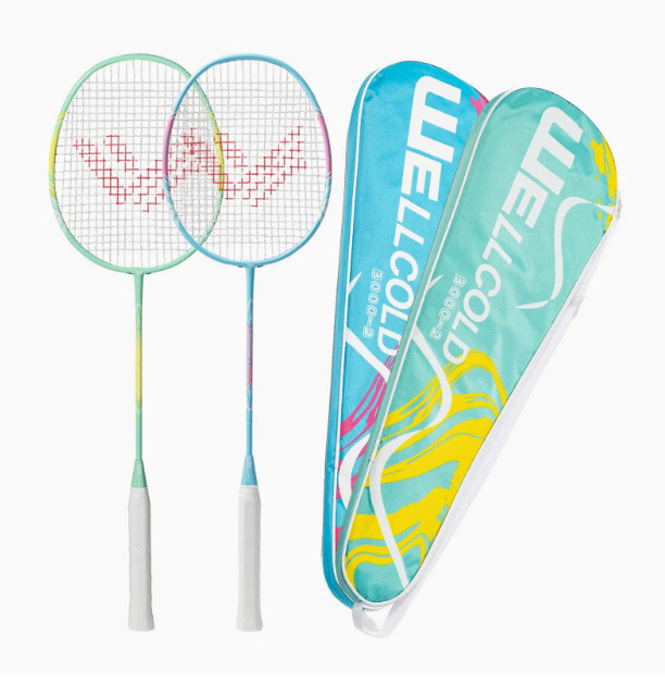 Welker ракетка за бадминтон, карбонова рамка, 90–94 g, хоризонтален удар, комплект 2 броя