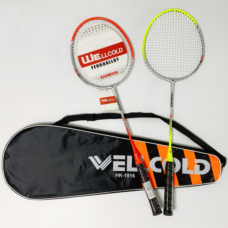 Welker ракетка за бадминтон, карбонова рамка, 90–94 g, хоризонтален удар, комплект 2 броя