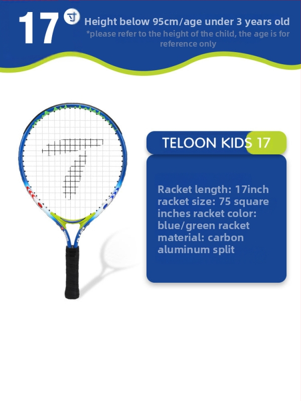 Tianlong детска тенис ракета за начинаещи – предварително опъната, алуминиева рамка, найлонови струни