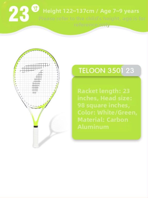 Tianlong детска тенис ракета за начинаещи – предварително опъната, алуминиева рамка, найлонови струни