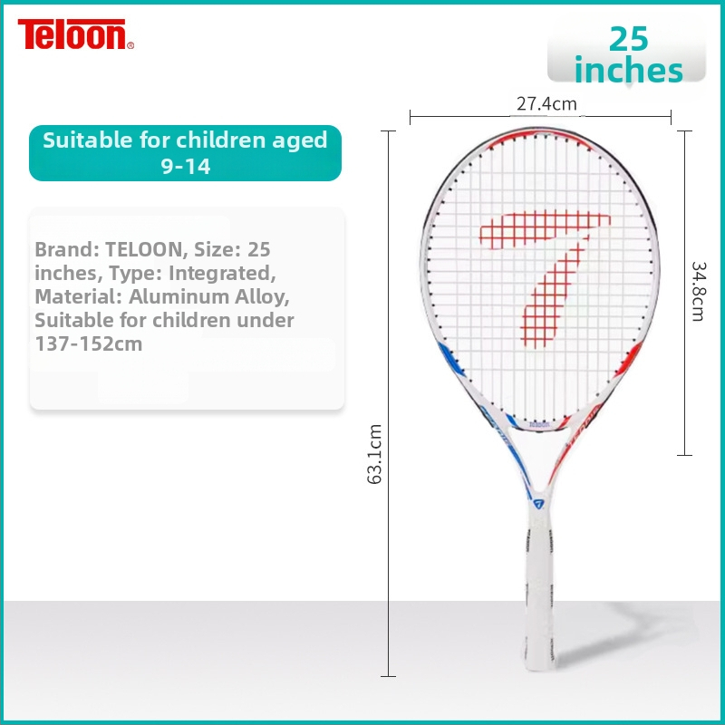 Tianlong детска тенис ракета за начинаещи – предварително опъната, алуминиева рамка, найлонови струни