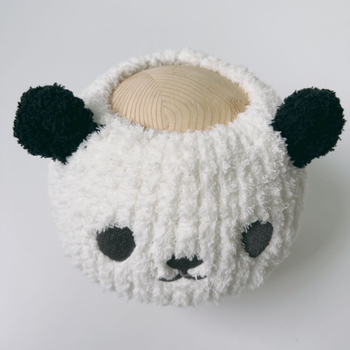 Čelenka za pranje lica, slatki panda dizajn, karirani uzorak, elastična