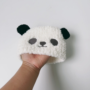 Čelenka za pranje lica, slatki panda dizajn, karirani uzorak, elastična