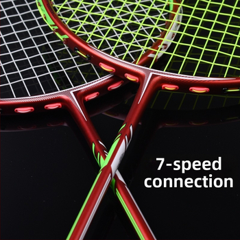 Ракетка за бадминтон Guangyu: карбонова рамка, тегло 75–79 g, дебелина на дръжката G5, тип ракета: прав удар, твърдост на пръчката: умерена