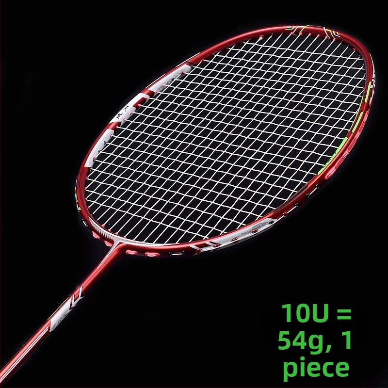 Ракетка за бадминтон Guangyu: карбонова рамка, тегло 75–79 g, дебелина на дръжката G5, тип ракета: прав удар, твърдост на пръчката: умерена