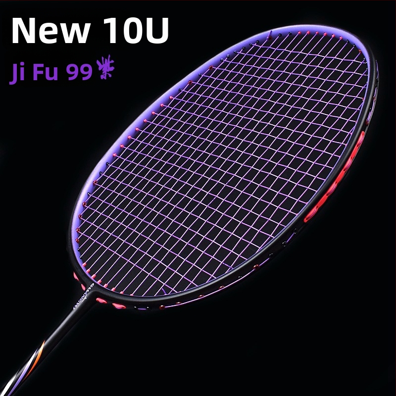 Ракетка за бадминтон Guangyu: карбонова рамка, тегло 75–79 g, дебелина на дръжката G5, тип ракета: прав удар, твърдост на пръчката: умерена