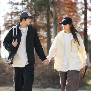 Muška ljetna jakna s kapuljačom, tanka i prozračna, Ice Silk brzo suši, UV zaštita, materijal: najlon-mješavina, zatvarač