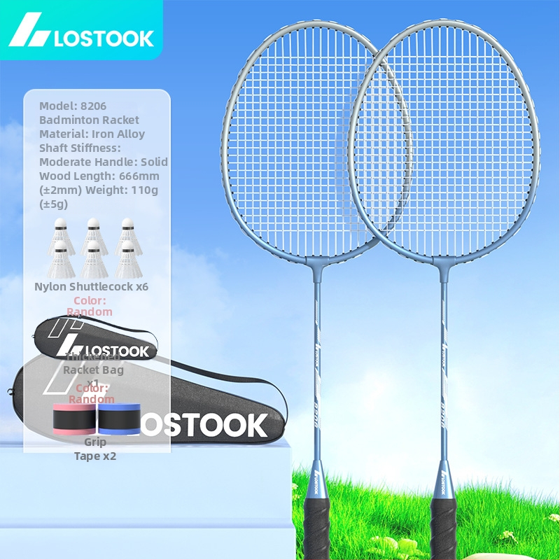 Бадминтон ракета – рамка от железен сплав, тегло 95–100 g, ръкохватка G2, директен удар, за възрастни