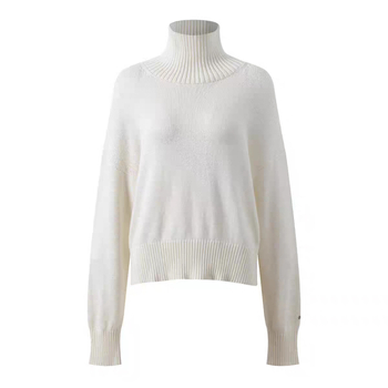 Ženski džemper s visokim ovratnikom, debeli pleteni, labav kroj, dugi rukavi, Mink Wool/Nylon smjesa