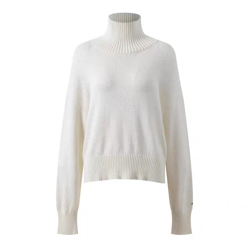 Ženski džemper s visokim ovratnikom, debeli pleteni, labav kroj, dugi rukavi, Mink Wool/Nylon smjesa
