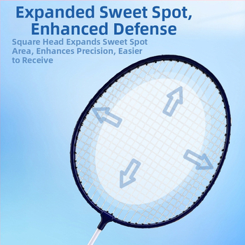 Ракета за бадминтон с рамка от желязна сплав, тегло 75–79 г, дръжка с антихлъзгаща пяна, с права глава, възможност за печат на лого