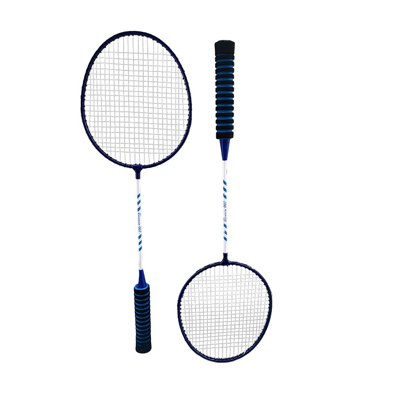 Ракета за бадминтон с рамка от желязна сплав, тегло 75–79 г, дръжка с антихлъзгаща пяна, с права глава, възможност за печат на лого