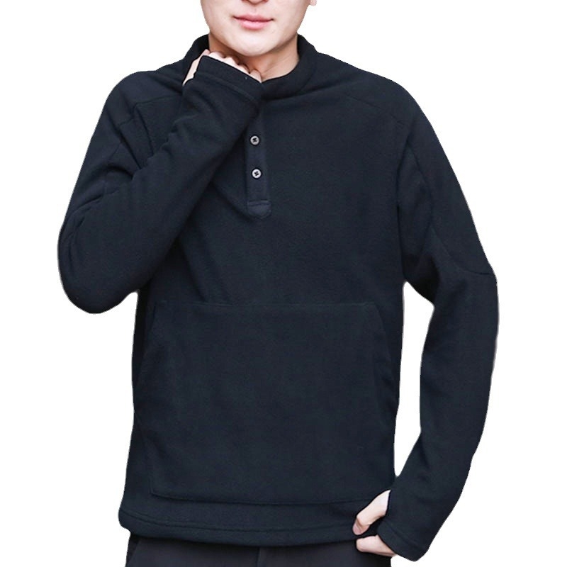 Muška zimska flees jakna s dvostrukim fleeceom, stojeći ovratnik, bez kapucaje, podstava od poliestera