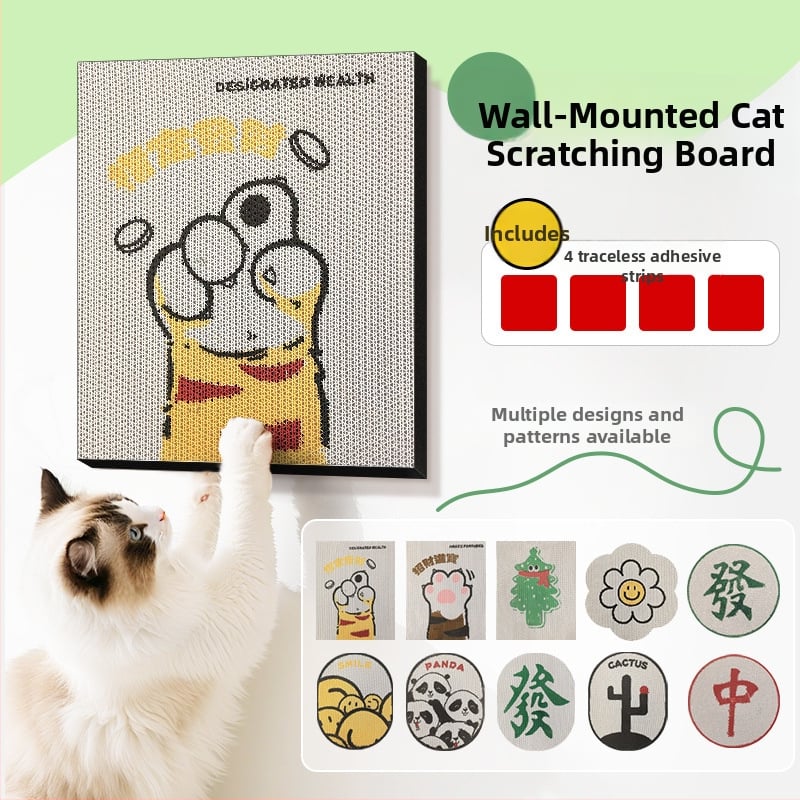 Πίνακας γρατσουνίσματος για γάτες με τοίχο — παχύτερος, ανθεκτικός σε γδαρίσεις και φθορές, ακρυλικός, απλό στυλ
