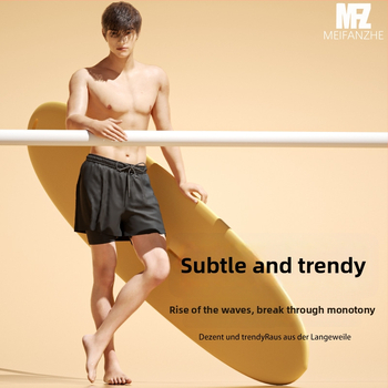 Ανδρικά μαγιό κολύμβησης, αναπνεύσιμα, γρήγορα στεγνώνοντα, στυλ μποξέρ, 100% πολυεστέρας, μονόχρωμα