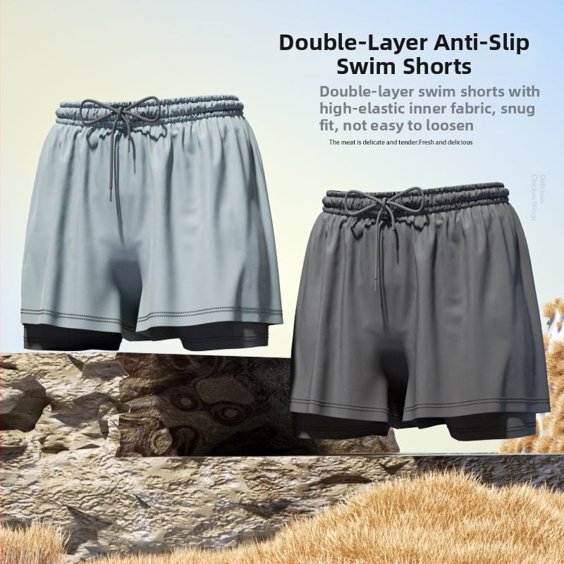 Ανδρικά μαγιό κολύμβησης, αναπνεύσιμα, γρήγορα στεγνώνοντα, στυλ μποξέρ, 100% πολυεστέρας, μονόχρωμα