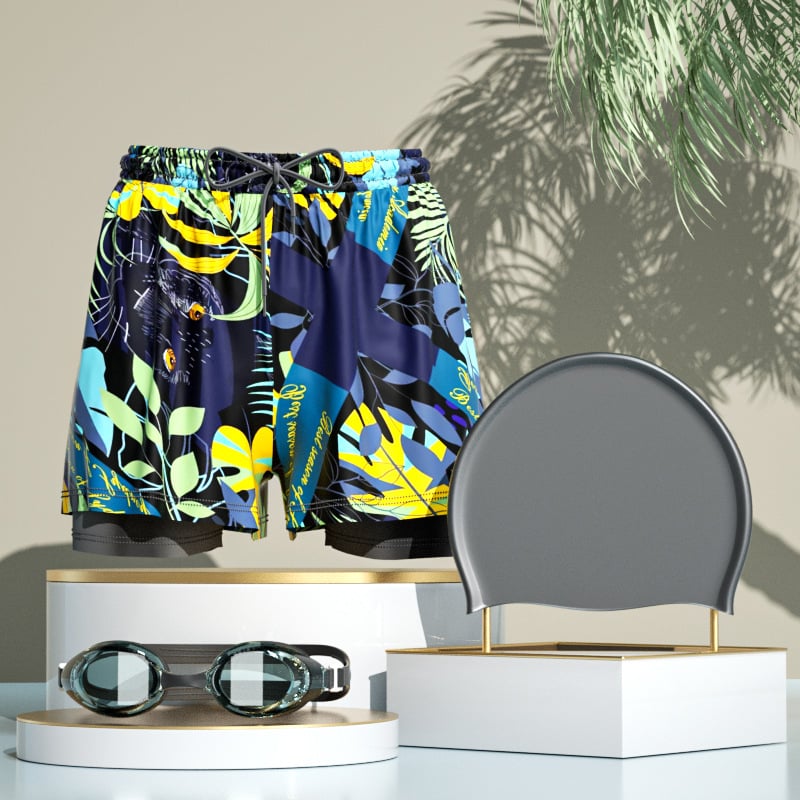 Ανδρικά μαγιό κολύμβησης, αναπνεύσιμα, γρήγορα στεγνώνοντα, στυλ μποξέρ, 100% πολυεστέρας, μονόχρωμα