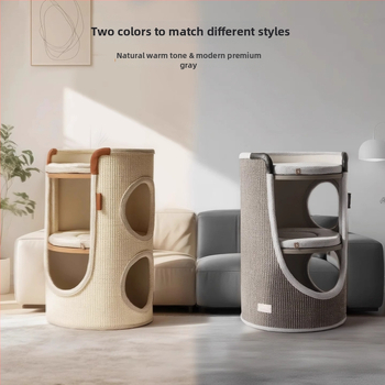 Hoopet котешка катерачна рамка — компактно гнездо за малки котки, двуетажна конструкция, от сизал