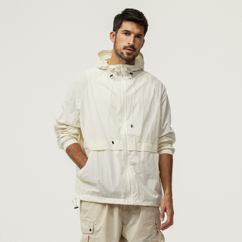 Muška jakna s ice silk materijalom, kapuljom, zatvaračem, UPF40+ zaštita od sunca, širokog kroja