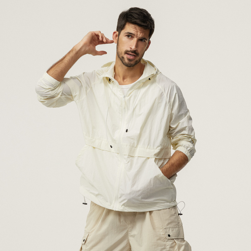 Muška jakna s ice silk materijalom, kapuljom, zatvaračem, UPF40+ zaštita od sunca, širokog kroja