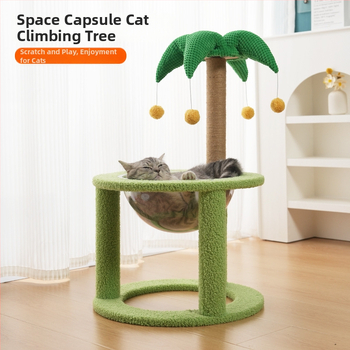 Котешко дърво за катерене с интегрирана котешка къщичка, материал сизал, марка Cute Xiao Ai, модел PJ--886, стил прост