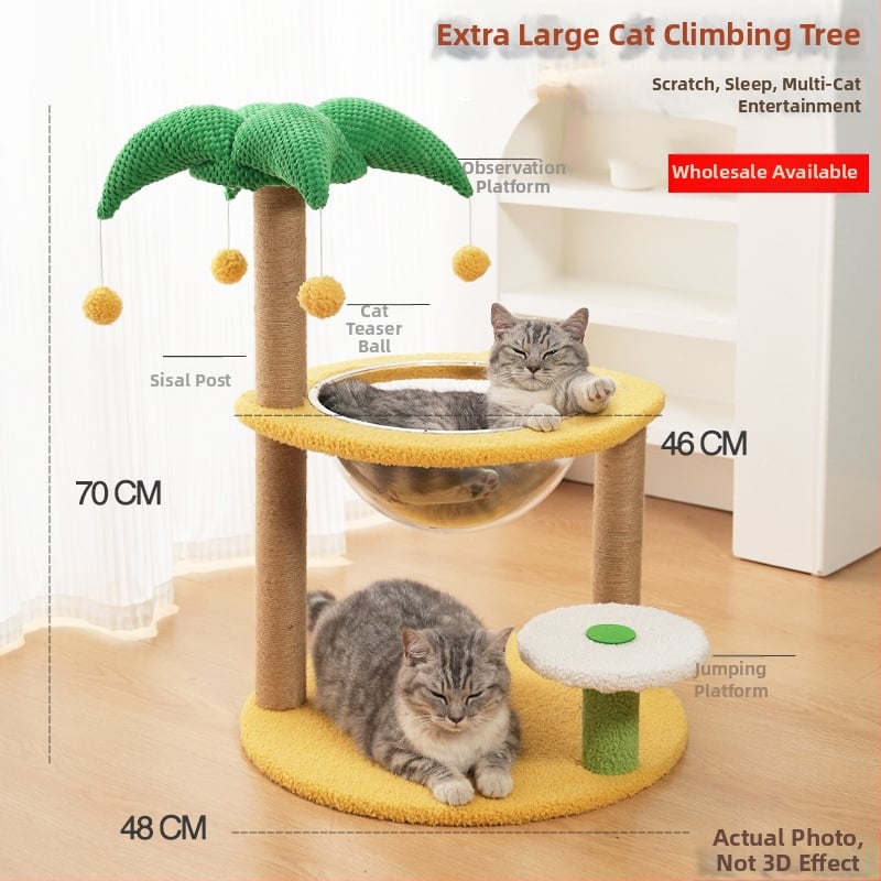 Котешко дърво за катерене с интегрирана котешка къщичка, материал сизал, марка Cute Xiao Ai, модел PJ--886, стил прост