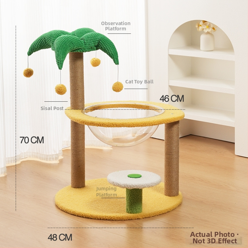 Котешко дърво за катерене с интегрирана котешка къщичка, материал сизал, марка Cute Xiao Ai, модел PJ--886, стил прост