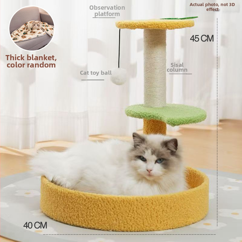 Котешко дърво за катерене с интегрирана котешка къщичка, материал сизал, марка Cute Xiao Ai, модел PJ--886, стил прост