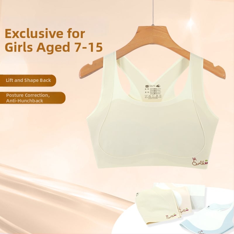 Dievčenské vývojové spodné prádlo – prvá fáza podprsenky, pre deti 8–12 rokov, nylon/spandex 80/20, všetky ročné obdobia