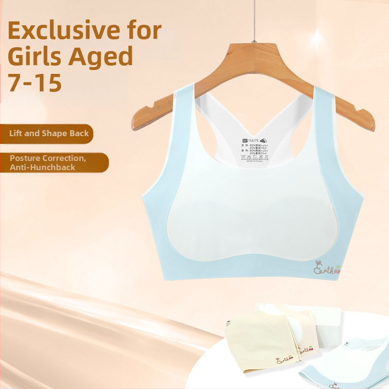 Dievčenské vývojové spodné prádlo – prvá fáza podprsenky, pre deti 8–12 rokov, nylon/spandex 80/20, všetky ročné obdobia