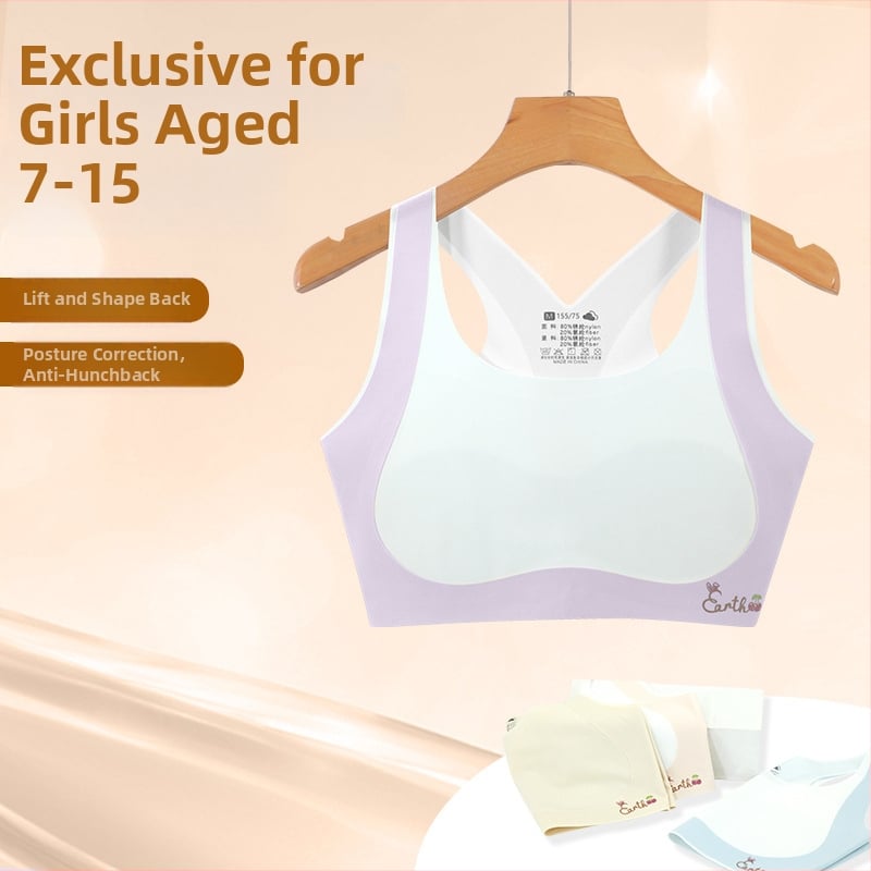 Dievčenské vývojové spodné prádlo – prvá fáza podprsenky, pre deti 8–12 rokov, nylon/spandex 80/20, všetky ročné obdobia