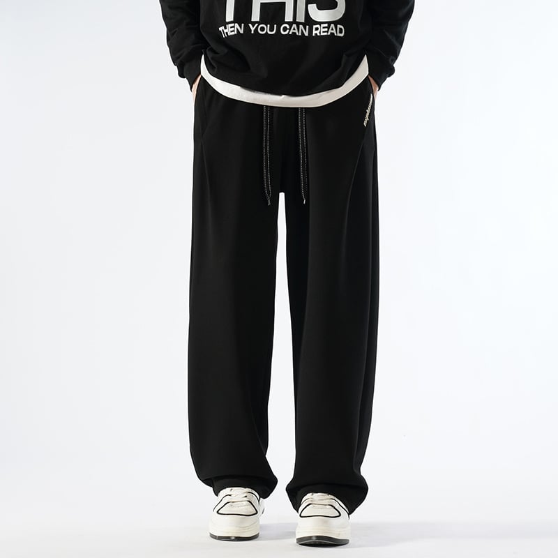 Casual pamukaste hlače s slojem zraka, jesen 2024, ležeran kroj, srednje visoki pojas, ravni kroj